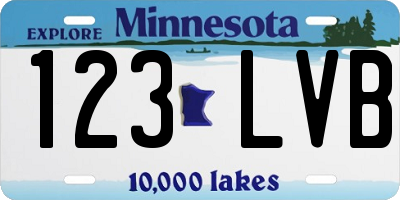 MN license plate 123LVB