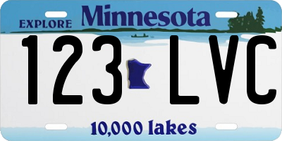 MN license plate 123LVC