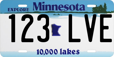 MN license plate 123LVE