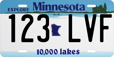 MN license plate 123LVF