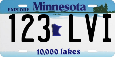 MN license plate 123LVI
