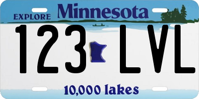 MN license plate 123LVL
