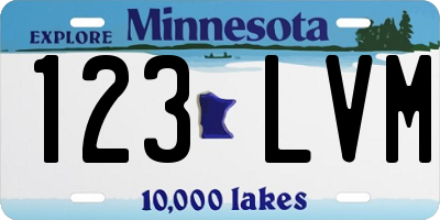 MN license plate 123LVM