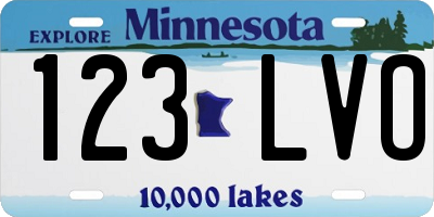 MN license plate 123LVO