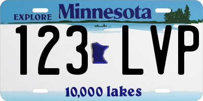 MN license plate 123LVP