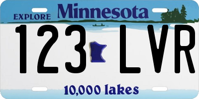 MN license plate 123LVR