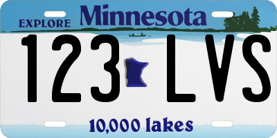 MN license plate 123LVS