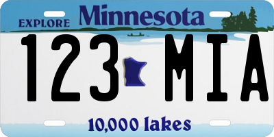 MN license plate 123MIA
