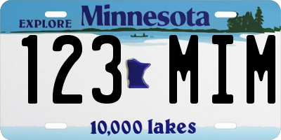 MN license plate 123MIM