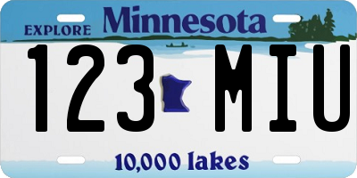 MN license plate 123MIU