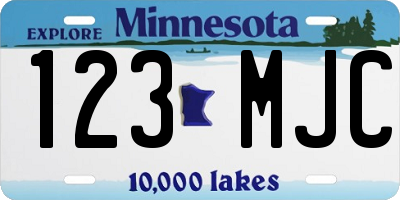 MN license plate 123MJC