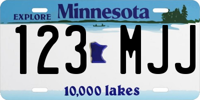 MN license plate 123MJJ