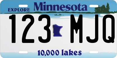 MN license plate 123MJQ