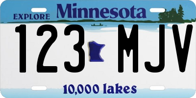 MN license plate 123MJV