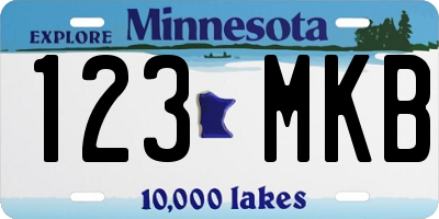MN license plate 123MKB