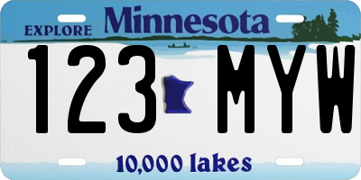 MN license plate 123MYW