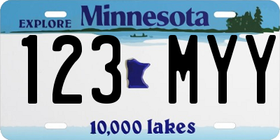 MN license plate 123MYY