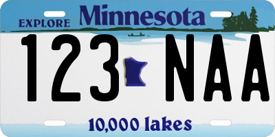 MN license plate 123NAA