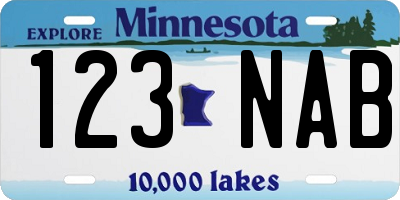 MN license plate 123NAB
