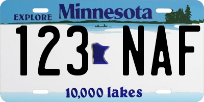 MN license plate 123NAF