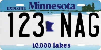 MN license plate 123NAG