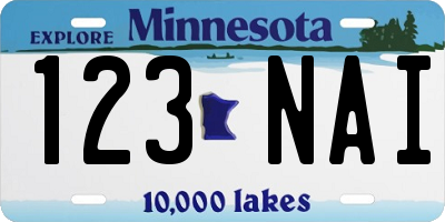 MN license plate 123NAI