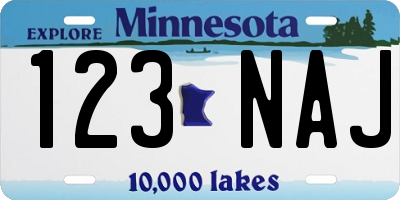 MN license plate 123NAJ