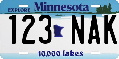 MN license plate 123NAK