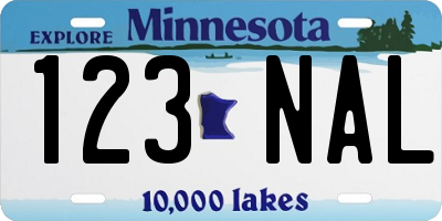 MN license plate 123NAL
