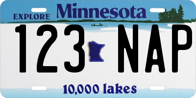 MN license plate 123NAP