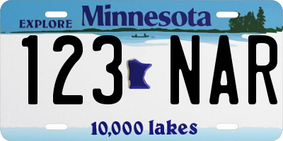 MN license plate 123NAR