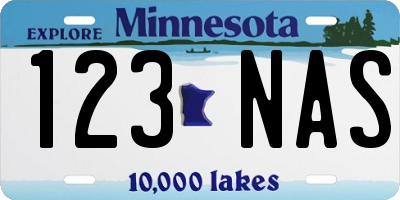 MN license plate 123NAS