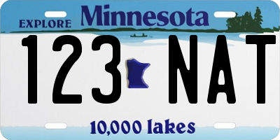MN license plate 123NAT