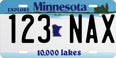 MN license plate 123NAX