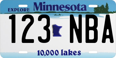 MN license plate 123NBA