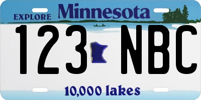 MN license plate 123NBC