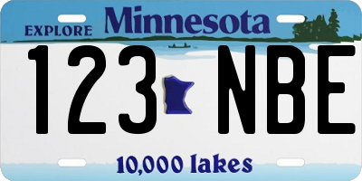 MN license plate 123NBE