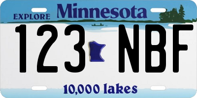 MN license plate 123NBF