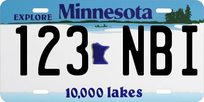 MN license plate 123NBI