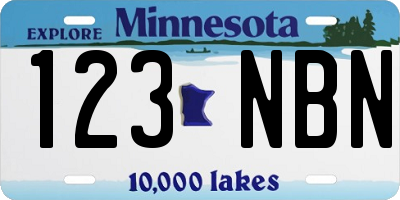 MN license plate 123NBN