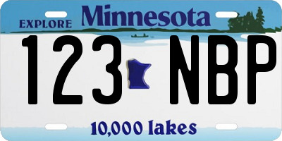 MN license plate 123NBP