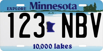 MN license plate 123NBV