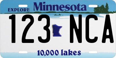 MN license plate 123NCA