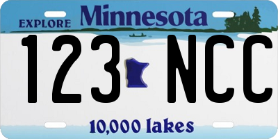 MN license plate 123NCC