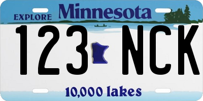 MN license plate 123NCK
