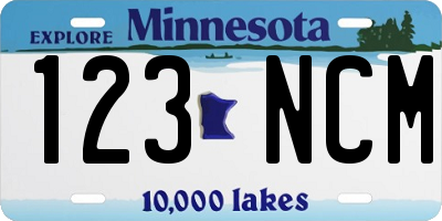 MN license plate 123NCM