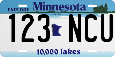 MN license plate 123NCU