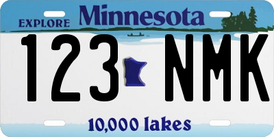 MN license plate 123NMK
