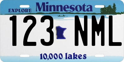 MN license plate 123NML