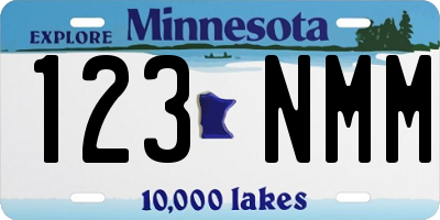 MN license plate 123NMM